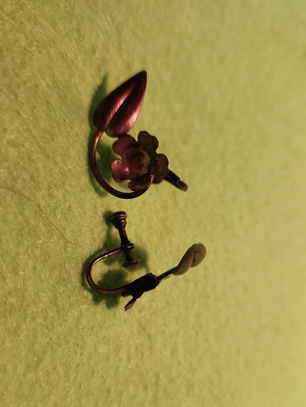 Vintage Floral Screw-on  Earrings.  Sterling Silver Calla Lily Design